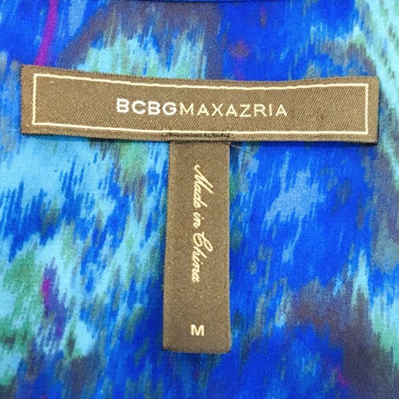 BCBGMaxazria Kena Shift Dress Sz M Flowy Chiffon Ruffle Hem Plum Berry Keyhole - Picture 14 of 15